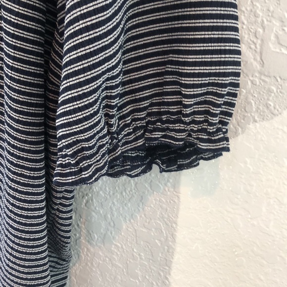 Madewell Blue White Stripe Peasant Top - Picture 7 of 7